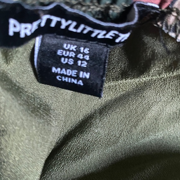 Pretty Little Thing Floral Green Pink Corset Underwire Draped Coquette Dress 12 - Picture 14 of 14